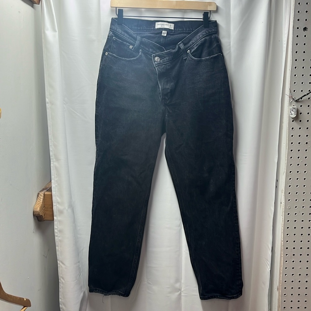 Abercrombie & Fitch Black Straight Leg Jeans